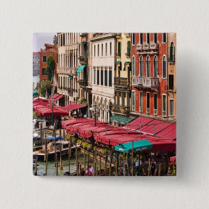 Großer Kanal von Venedig Italien mit Gondelbooten Button