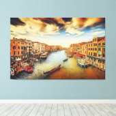 Großer Kanal von Venedig mit Gondeln Canvas Print Leinwanddruck (Insitu (Holzboden))