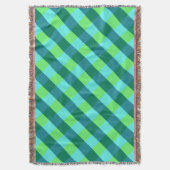 Grosser Karo in Buffalo, Aqua, aquamarin und Limet Decke (Vorderseite Vertikal)