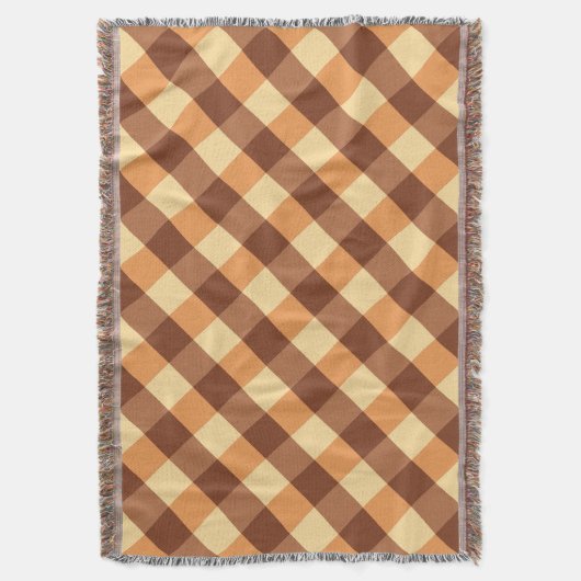 Grosser Karo in Buffalo, hellbraun und goldgelb Decke (Vorderseite Vertikal)