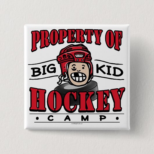Großer KinderHockey-Lager-Rot-Sturzhelm Button (Vorderseite)