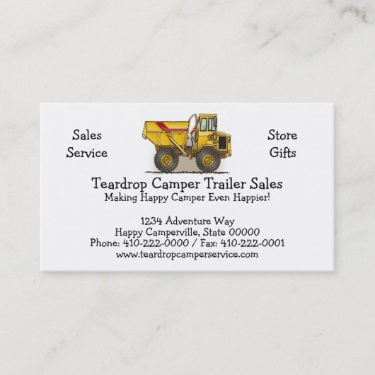 Großer Kipper Visitenkarte (Vorderseite)