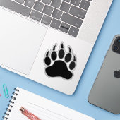 Großer klassischer Bärenkranz Aufkleber (Laptop mit iPhone)