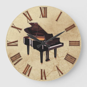Großer Klaviermusik-Lover's Wall Clock Große Wanduhr