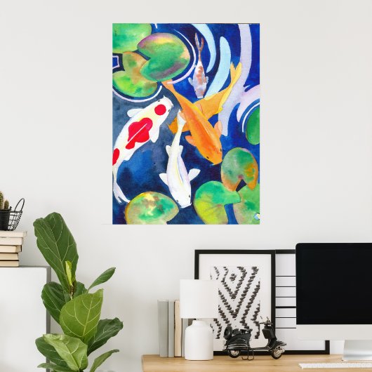 großer Koi-Teich Poster (Heimbüro)