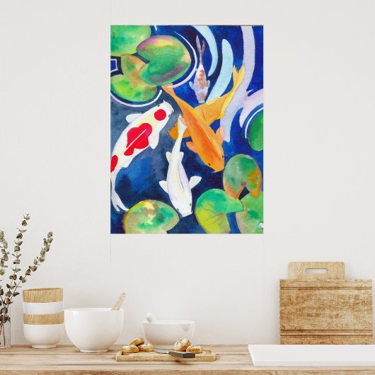 großer Koi-Teich Poster (Küche)