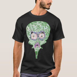 Großer Kopf große Augen Alien Sci-Fi Cartoon T-Shirt