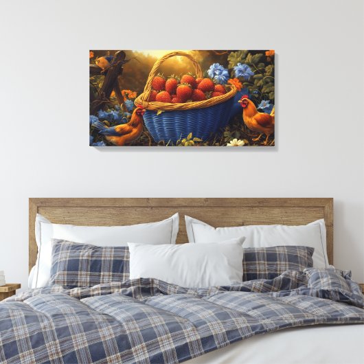 Grosser Korb mit Erdbeeren Leinwanddruck (Insitu (Schlafzimmer))