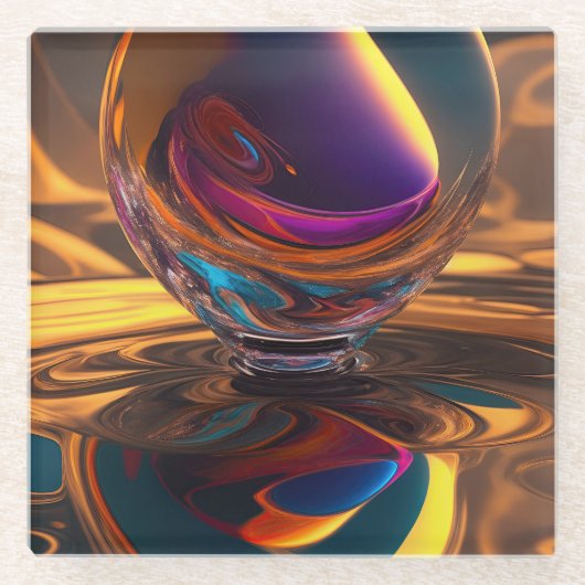 großer kosmischer Rückgang Glasuntersetzer (Vorderseite)