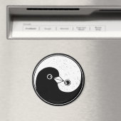 Grosser Kühlschrankmagnet mit b/w YinYang Friedens (In Situ (Geschirrspüler))