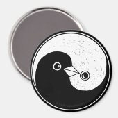 Grosser Kühlschrankmagnet mit b/w YinYang Friedens (Vorderseite/Rückseite)