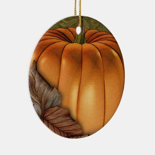 Großer Kürbis-personalisierte Verzierung Keramik Ornament (Rechts)