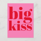 Großer Kuss! Modern Bold Red - Hot Pink Typografy Postkarte (Vorderseite)