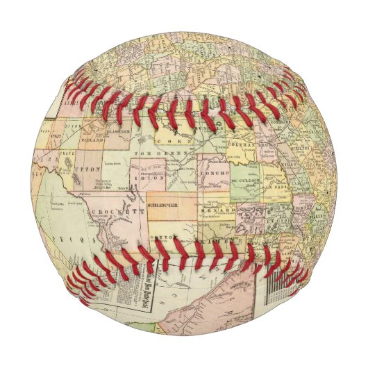 Grosser Landkreis- und Eisenbahnplan von Texas Baseball (Vorderseite)