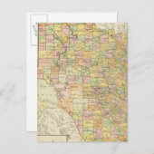 Grosser Landkreis- und Eisenbahnplan von Texas Postkarte (Vorne/Hinten)