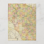 Grosser Landkreis- und Eisenbahnplan von Texas Postkarte (Vorderseite)