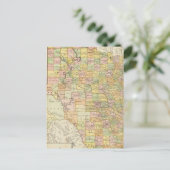 Grosser Landkreis- und Eisenbahnplan von Texas Postkarte (Stehend Vorderseite)