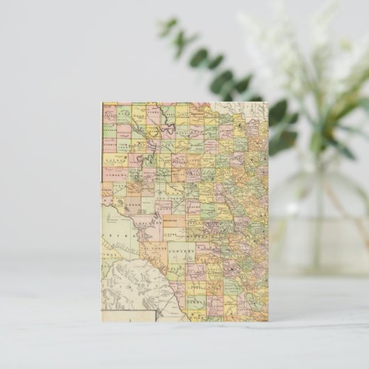 Grosser Landkreis- und Eisenbahnplan von Texas Postkarte (Stehend Vorderseite)