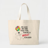 "Großer Lehrer" Jumbo Stoffbeutel (Vorne)