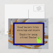 Großer Lehrer Vielen Dank Postkarte (Vorne/Hinten)