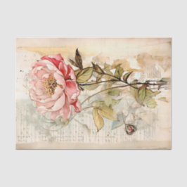 Großer leicht abstrakter Vintage-Stil rosa Pfingst Seidenpapier