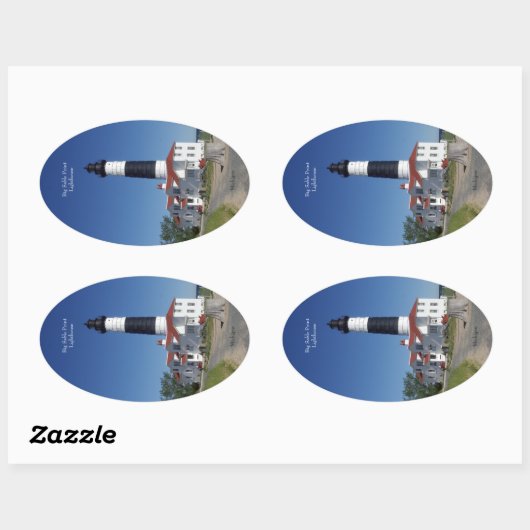 Großer Leuchtturm Ovaler Aufkleber (Blatt)