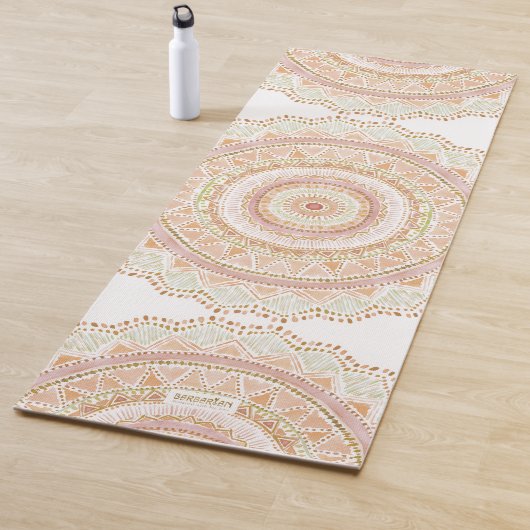 GROSSER LIEBE Rosen-GoldWatercolor Boho Mandala Yogamatte (Beispiel)