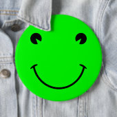 Großer limgrüner Frosch-Lächeln Button (Beispiel)