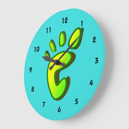 Großer Limoner grüner Abdruck Große Wanduhr (Winkel)