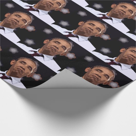 GROSSER LUSTIGER OBAMA GESCHENKPAPIER (Ecke)