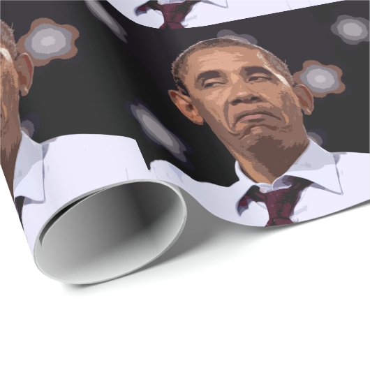 GROSSER LUSTIGER OBAMA GESCHENKPAPIER (Rolleneckpunkt)