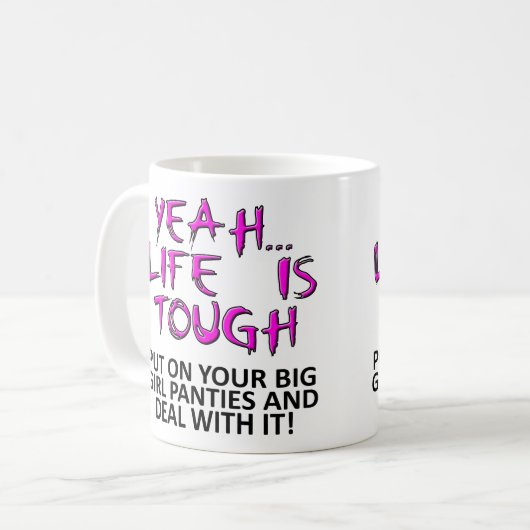 Großer Mädchen-Schlüpfer lustige Tasse oder (Vorderseite Links)