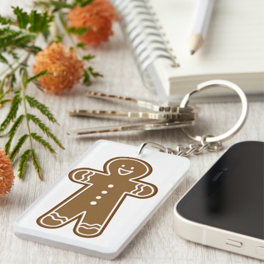 Großer Mann des glücklichen Lebkuchens Schlüsselanhänger (Vorderseite rechts)