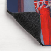 großer Mann in Rot und kariert Mousepad (Ecke)