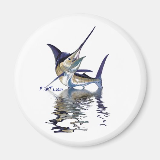 Großer Marlin mit Reflektion im Wasser Magnet (Vorne)