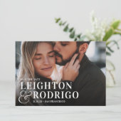 Großer Moment | Vollständige Hochzeit des Fotos Save The Date (Stehend Vorderseite)