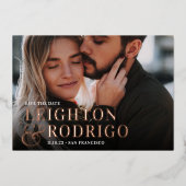 Großer Moment | Vollständiges Foto Save the Date Folieneinladung (Vorderseite)