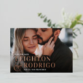 Großer Moment | Vollständiges Foto Save the Date Folieneinladung (Stehend vorne)