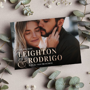 Großer Moment Vollständiges Foto Save the Date Folieneinladung