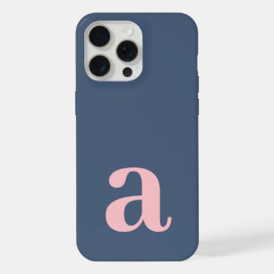 Großer Monogramm-Buchstabe Blau & Rosa Minimalisti iPhone 15 Pro Max Hülle