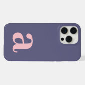 Großer Monogramm-Buchstabe Heather Blau/Rosa Minim iPhone Hülle (Rückseite (Horizontal))