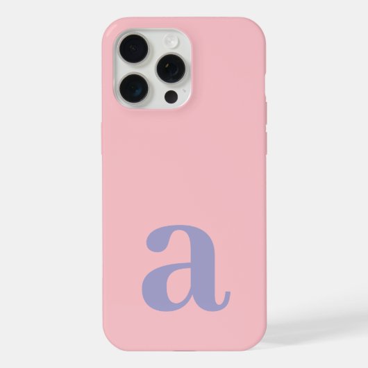 Großer Monogramm-Buchstabe Pink & Blau Minimalisti iPhone Hülle (Rückseite)