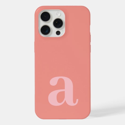 Großer Monogramm-Buchstabe Rosa Minimalistisch iPhone Hülle (Rückseite)
