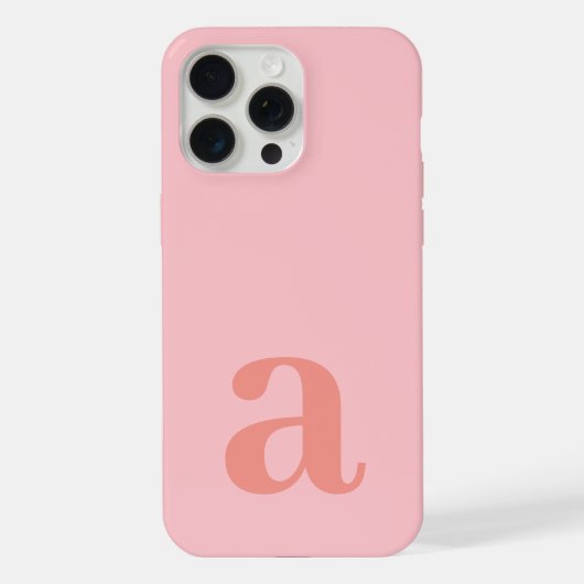Großer Monogramm-Buchstabe Rosa Minimalistisch iPhone Hülle (Rückseite)