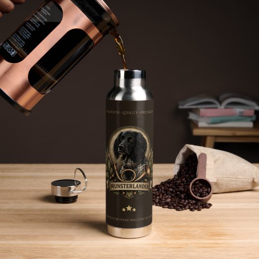 Großer Münsterländer (Logo) Trinkflasche (Kaffee (gedreht))