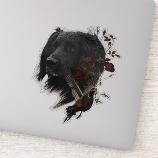 Großer Munsterlander mit Fasan Aufkleber (Detail)