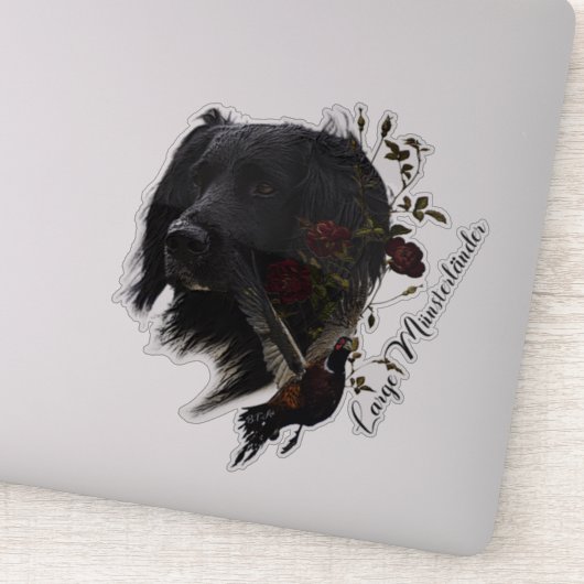 Großer Munsterlander mit Fasan Aufkleber (Detail)