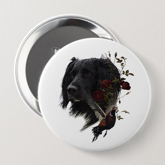 Großer Munsterlander mit Fasan Button (Vorne & Hinten)