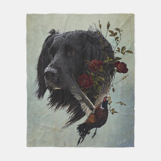 Großer Munsterlander mit Fasan Fleecedecke (Vorderseite)