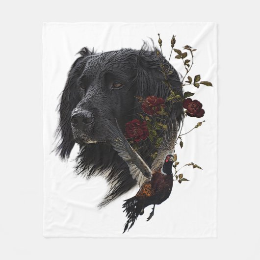 Großer Munsterlander mit Fasan Fleecedecke (Vorderseite)